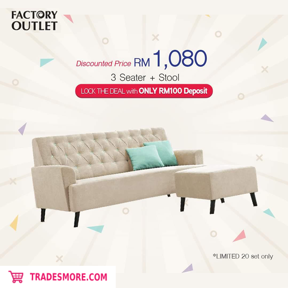 Tradesmore 3 Seater Sofa with stool